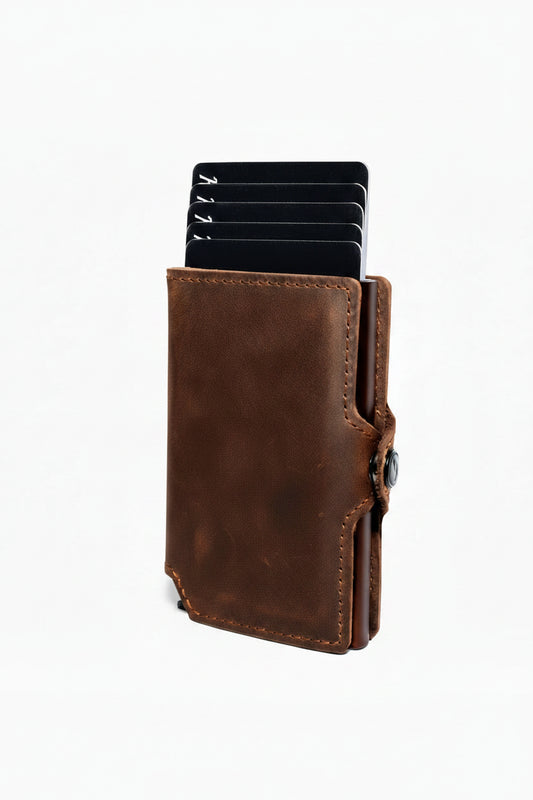 Billetera Bermonte | Cuero de Bisonte Crazy Horse | Hecho para Durar