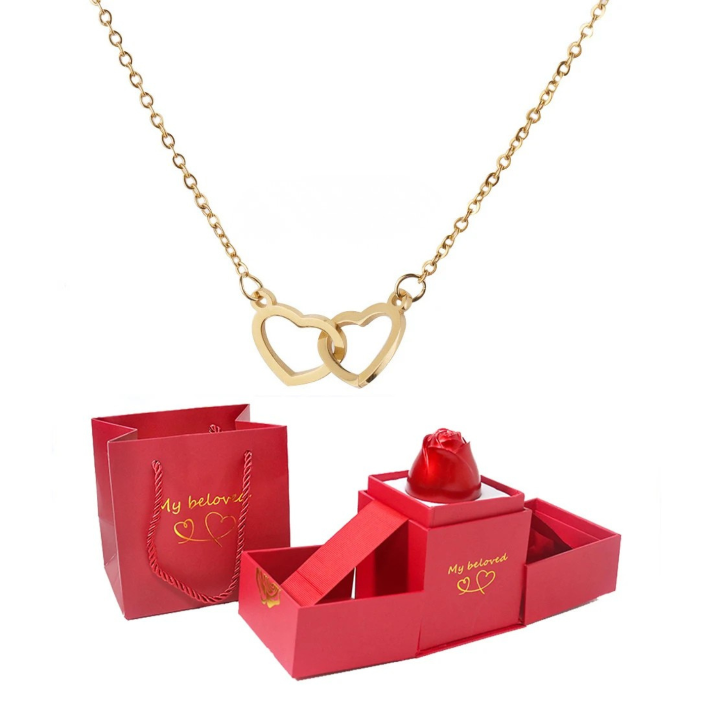 Cajita del Amor Eterno™ con Collar “Te Amo en 100 Idiomas”